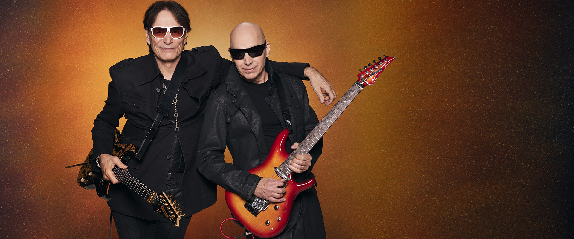 Steve Vai & Joe Satriani photographed by Larry DiMarzio