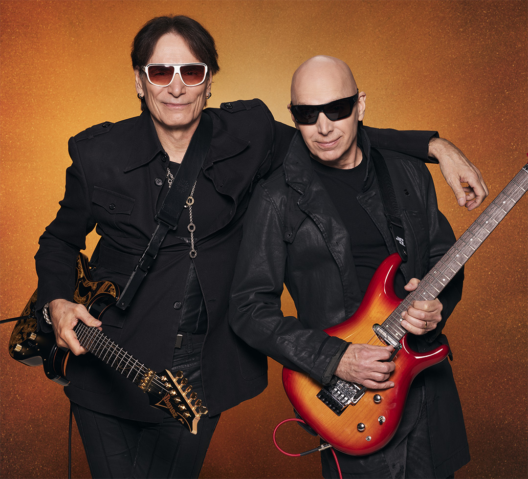 Steve Vai & Joe Satriani, photographed by Larry DiMarzio