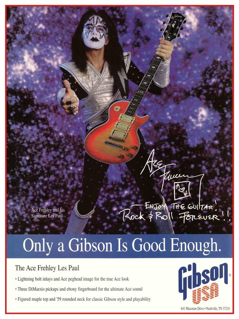 Ace Frehley Signature Les Paul magazine advertisement