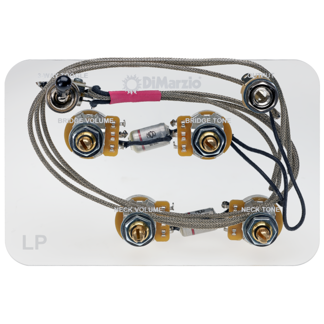 Les Paul Wiring Harness with Straight Toggle Switch and 500k Long Shaft Pot