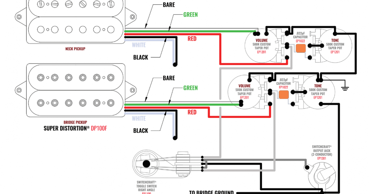 Super Distortion® Vintage Gibson® Wiring with Right Angle Toggle