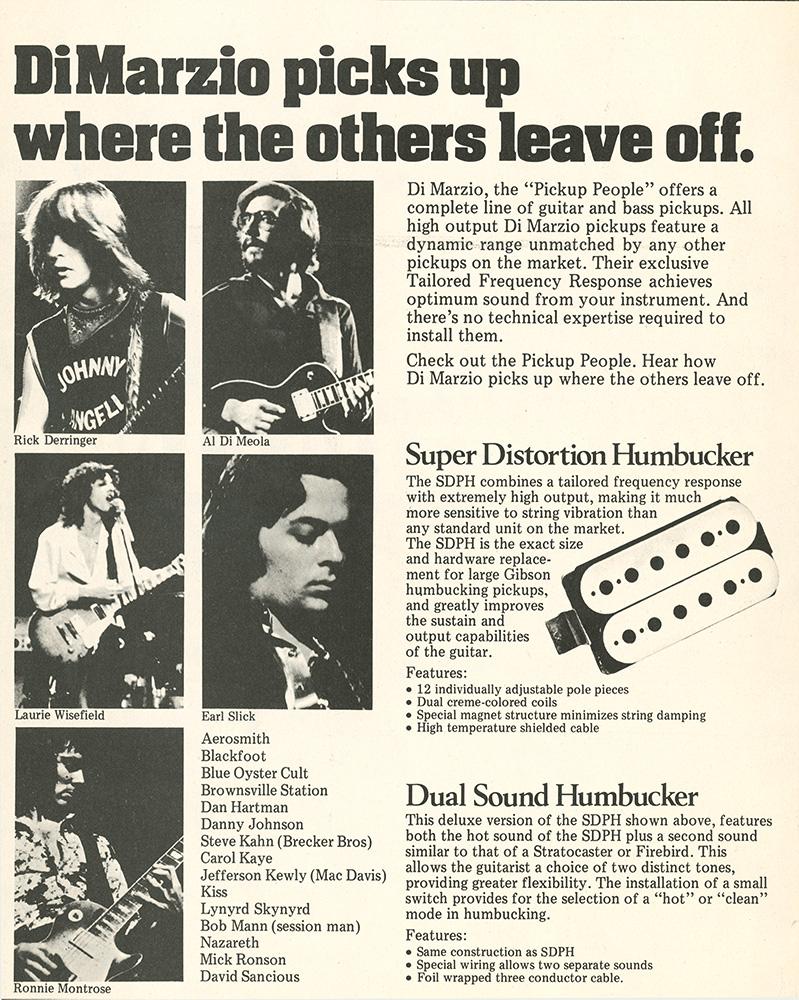 DiMarzio vintage print advertisement
