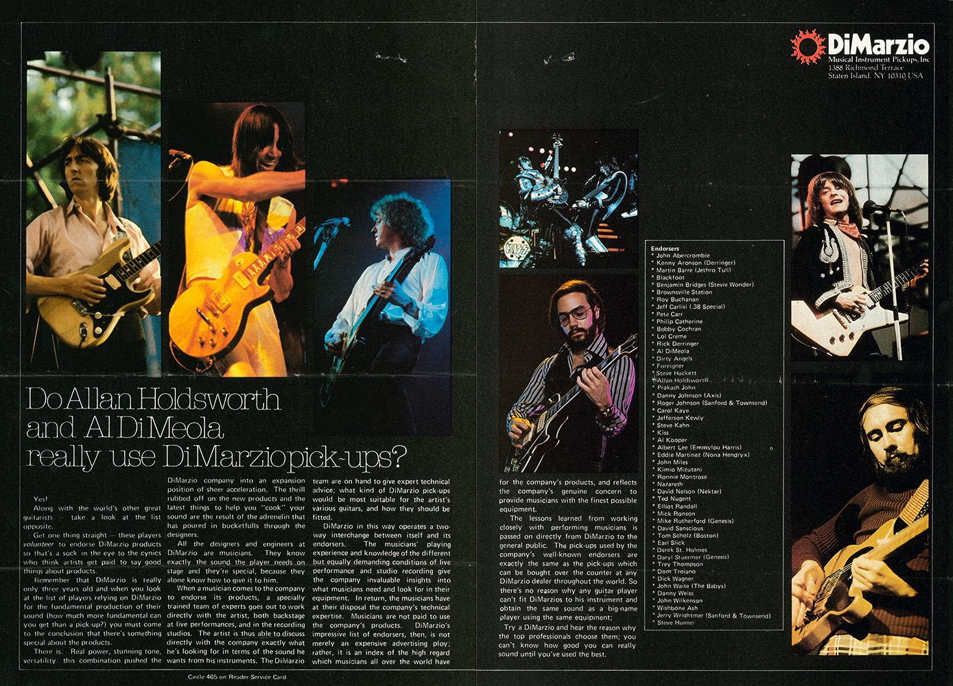 DiMarzio vintage double-page print advertisement